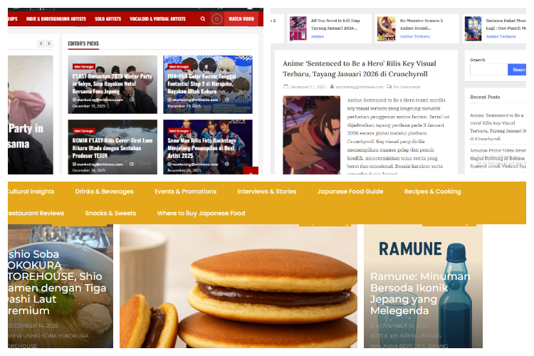VRICreatives Luncurkan Tiga Website Budaya Jepang untuk Kuliner, Pop Culture, dan Musik J-Pop di Indonesia
