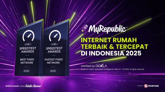 MyRepublic Indonesia Kembali Raih 2 Penghargaan Ookla: Internet Rumah Terbaik dan Tercepat di Indonesia