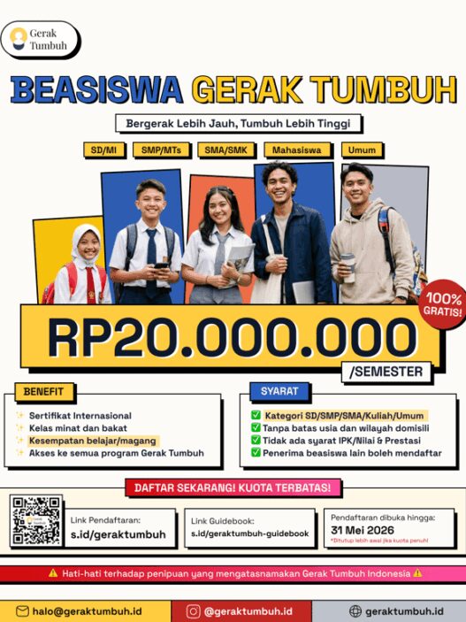 Gerak Tumbuh Luncurkan Beasiswa Rp20 Juta dengan Komitmen Perlindungan Data